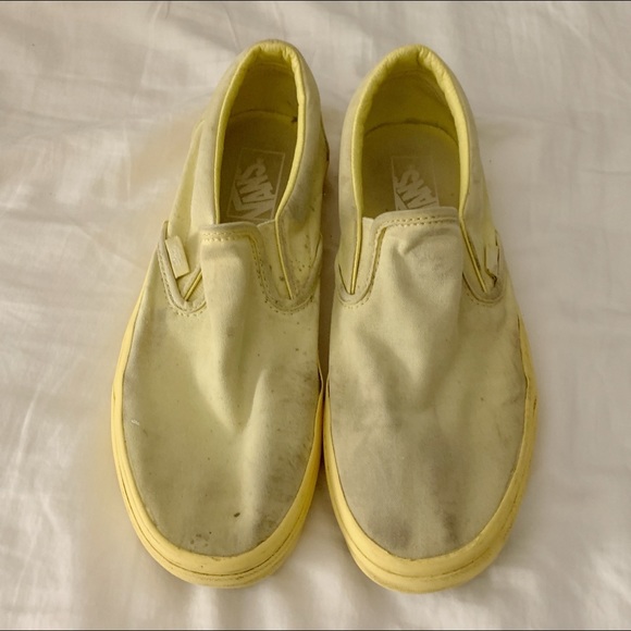 pastel yellow slip on vans